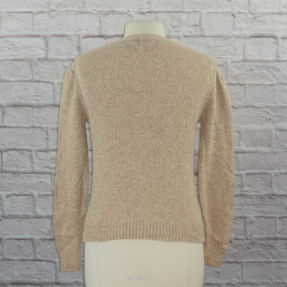 Vintage 80s Fisherman Knit Silk Angora Sweater - Picture 2 of 7